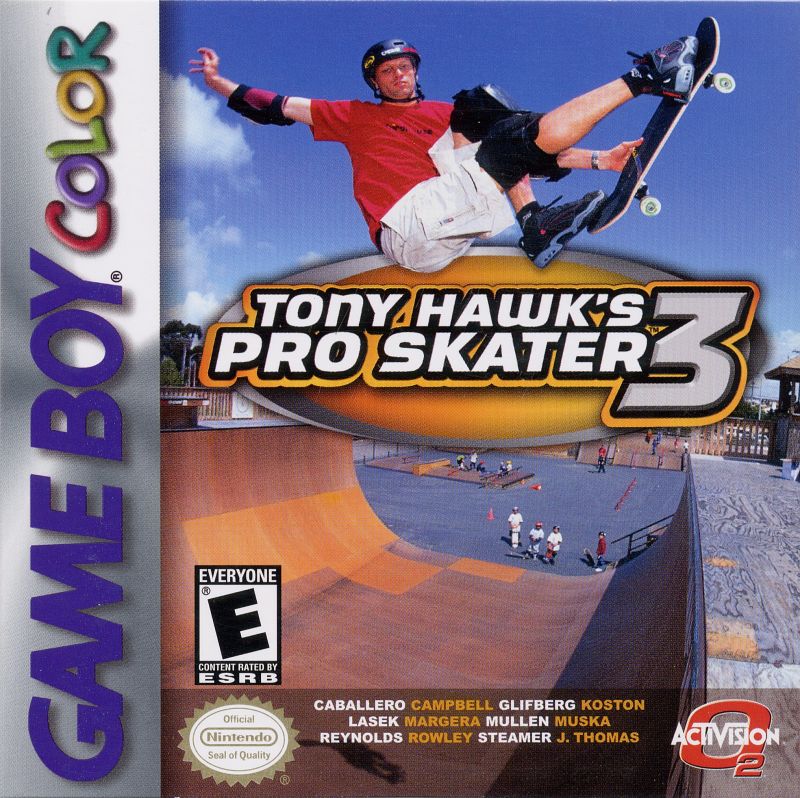 Tony Hawk 3 box art for GameBoy Color